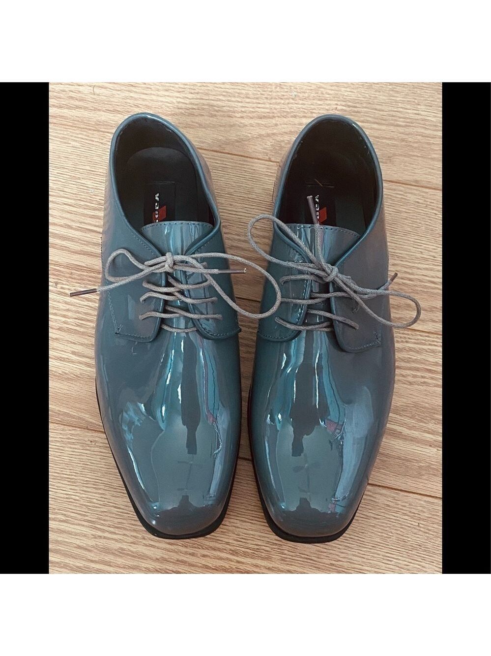 Dark Gray Shiny Glossy Tuxedo Tux Dress Shoe Size 12